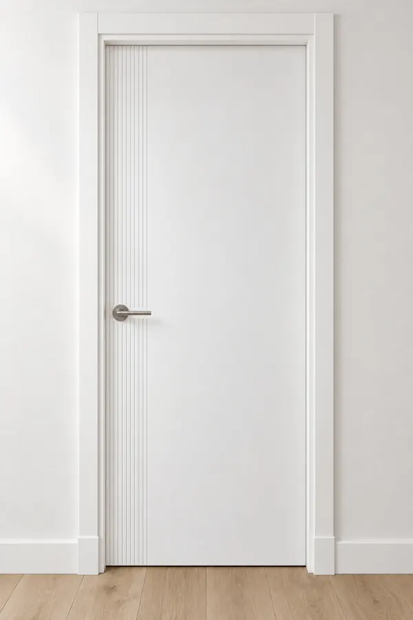 Visualización de catálogo HSL-18 Canales laterales: puerta pantografiada lacada en blanco