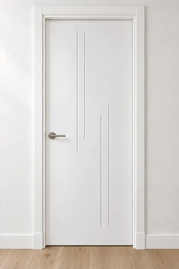 Visualización de catálogo HSL-02 Compás: puerta pantografiada lacada en blanco