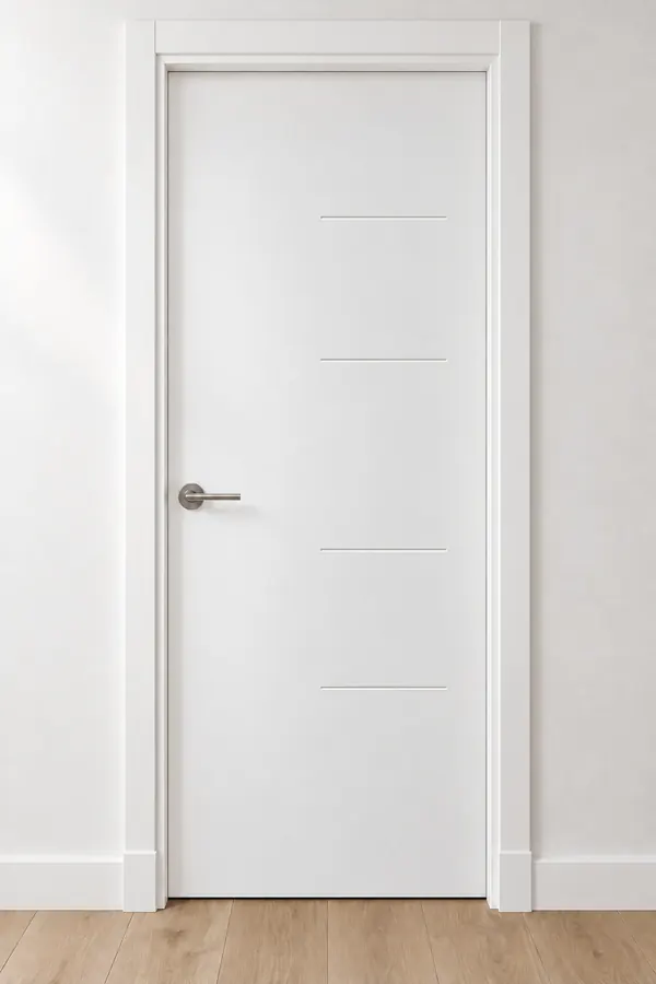 Visualización de catálogo HSL-04 Ritmo: puerta pantografiada lacada en blanco