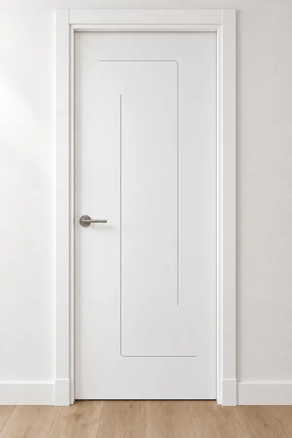 Visualización de catálogo HSG-05 Greca: puerta pantografiada lacada en blanco