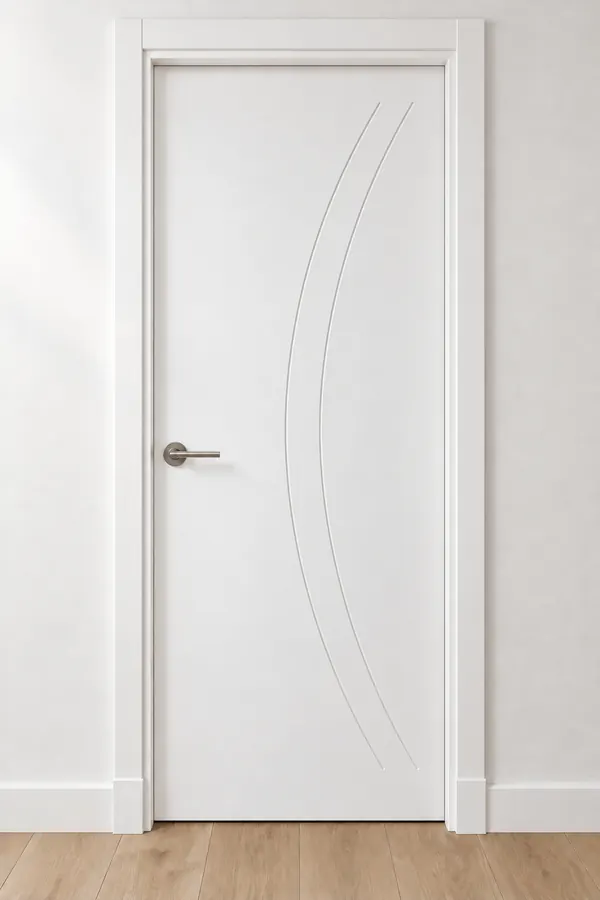 Visualización de catálogo HSC-02 Arco lateral: puerta pantografiada lacada en blanco