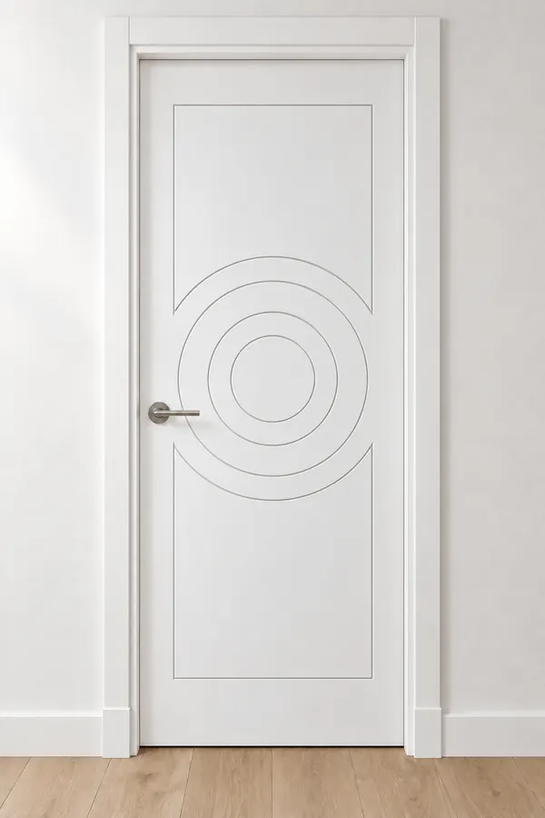 Visualización de catálogo HSC-04 Órbita: puerta pantografiada lacada en blanco