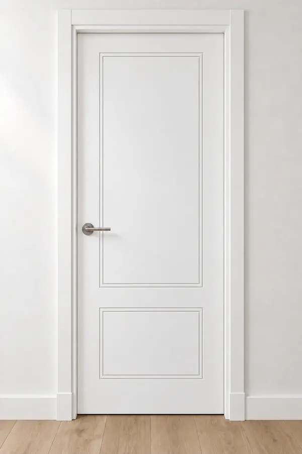 Visualización de catálogo HSM-02 Dos campos: puerta pantografiada lacada en blanco
