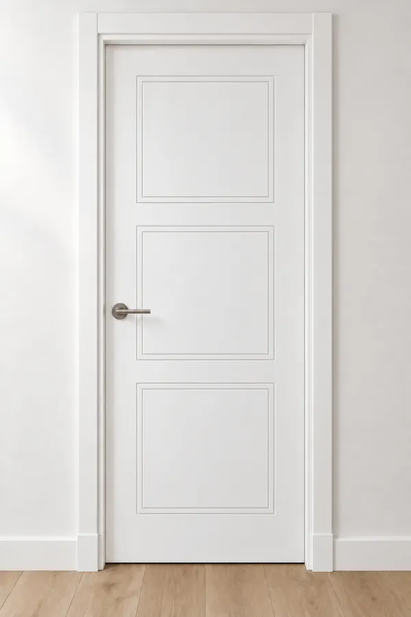 Visualización de catálogo HSM-03 Tres campos: puerta pantografiada lacada en blanco