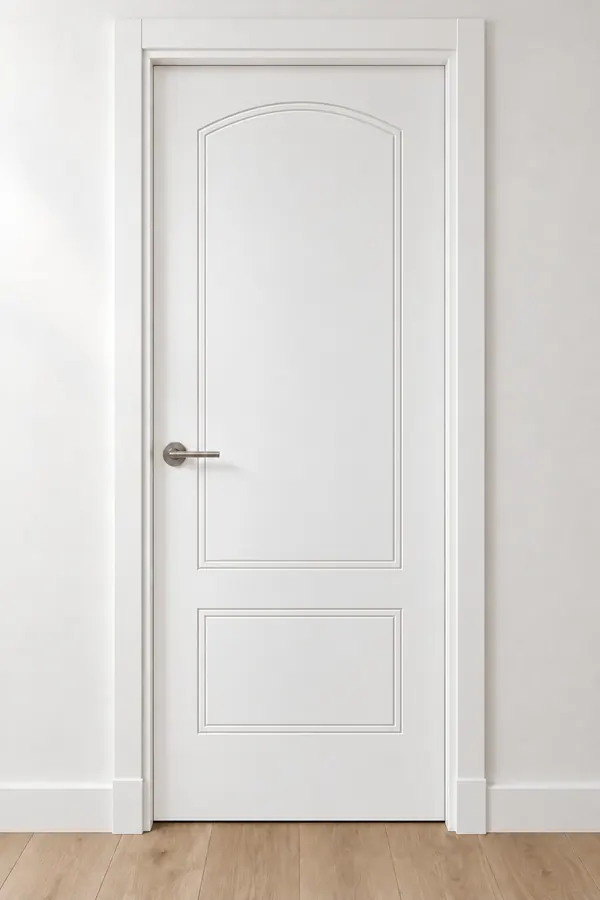 Visualización de catálogo HSM-05 Arco clásico: puerta pantografiada lacada en blanco