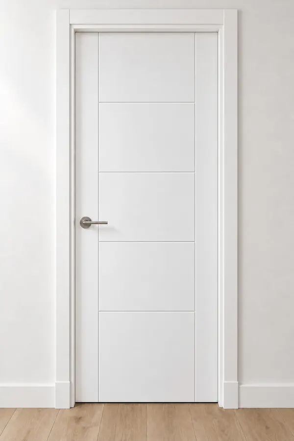 Visualización de catálogo HSL-08 Travesaños: puerta pantografiada lacada en blanco