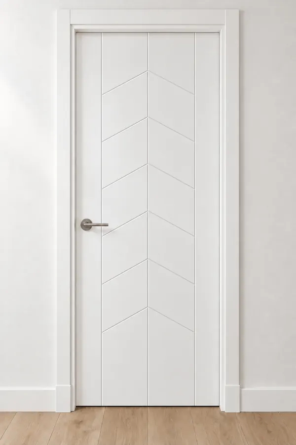 Visualización de catálogo HSL-09 Espiga: puerta pantografiada lacada en blanco