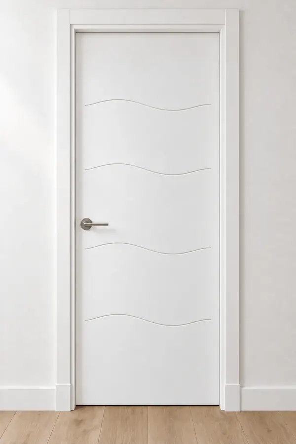 Visualización de catálogo HSC-06 Oleaje: puerta pantografiada lacada en blanco