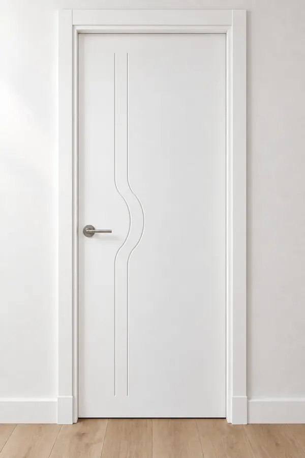 Visualización de catálogo HSC-09 Desvío: puerta pantografiada lacada en blanco