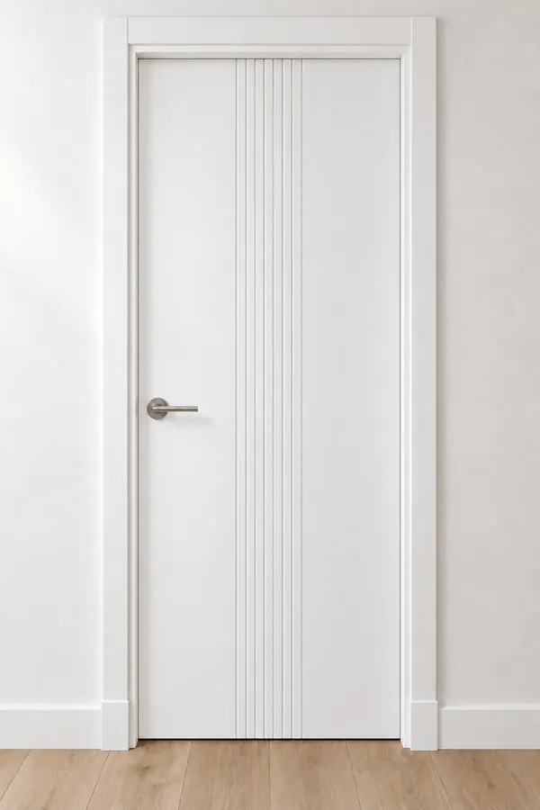 Visualización de catálogo HSL-14 Canal central: puerta pantografiada lacada en blanco