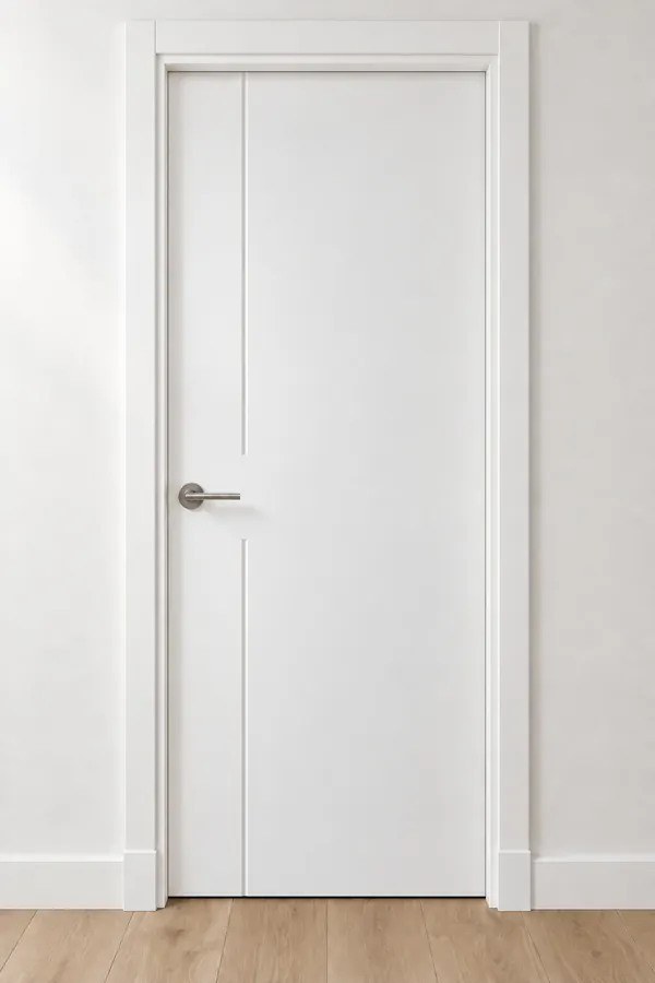 Visualización de catálogo HSL-16 Vertical partida: puerta pantografiada lacada en blanco