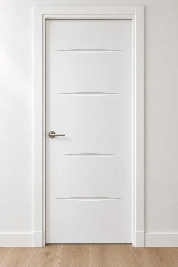 Visualización de catálogo HSL-17 Cuatro husos: puerta pantografiada lacada en blanco
