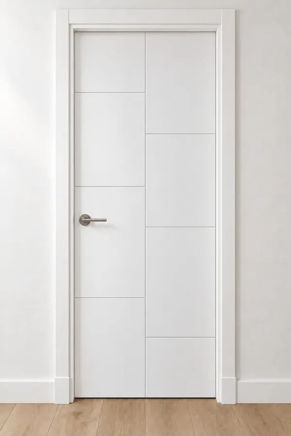 Visualización de catálogo HSG-11 Retícula alterna: puerta pantografiada lacada en blanco